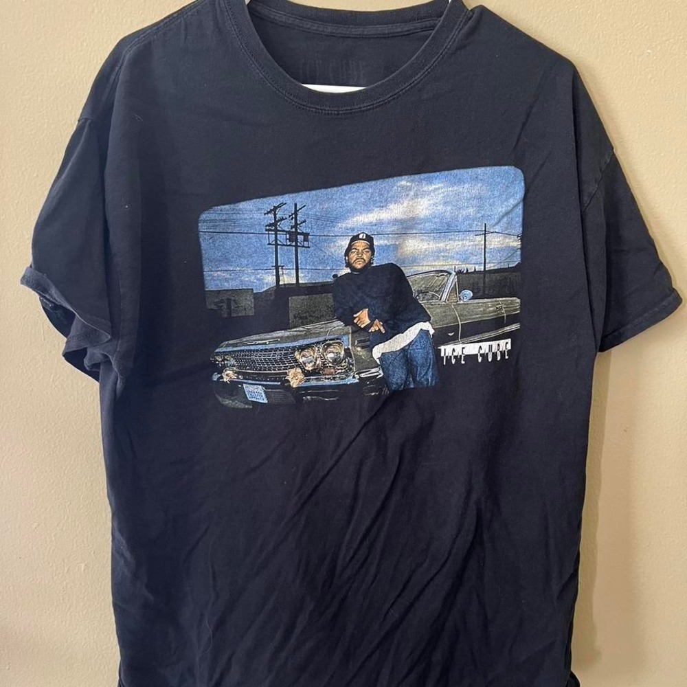 Ice Cube Graphic T Shirt Rap Hip Hop Music West Coast Black Mens Size XL